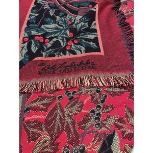 Bob Timberlake Home Collection Tapestry Woven Christmas Blanket Throw Holly Toys